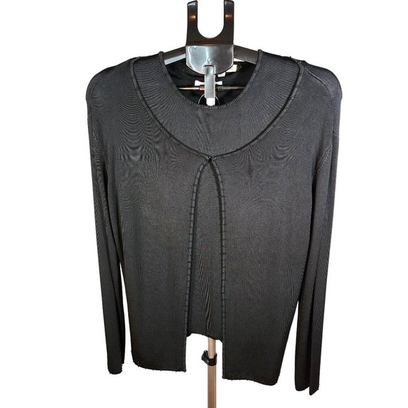 Jessica Ash Black Twin Sweater Set With Accent Black Beading Size XL. New W Tag - Picture 1 of 13